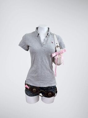 Early 2000s Abercrombie & Fitch Grey Polo Shirt